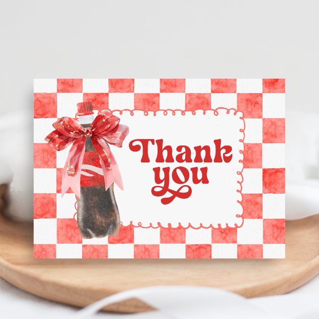 Hon Blir Värd att Få Bebis - Baby Shower Tack Kort (She's Ready to Pop Cola Baby Shower Thank you Card)