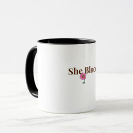 Hon blommar kvinnlig inspirerande kaffemug mugg
