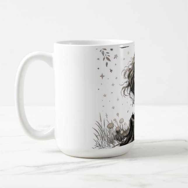 Hon Blommar Med Skuggorna Kaffemugg (Vänster)