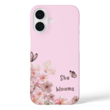 "Hon blooms" Blommigt Butterfly Phone Case