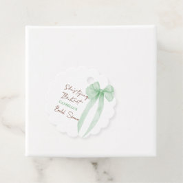 Hon Bryter Förlovningen Bröllopsfest Grön Slinga Gåvor Etiketter