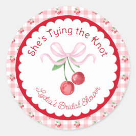 Hon Bryter Ut Coquette Körsbär Bröllopsfest Runt Klistermärke