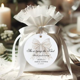 Hon Bryter Ut Pearls Bow Bröllopsdusch Gåvor Etiketter