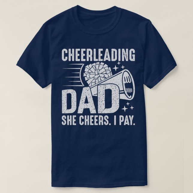 Hon Cheers jag Betalar Cheer Pappa Cheerlead Far C T Shirt (Design framsida)