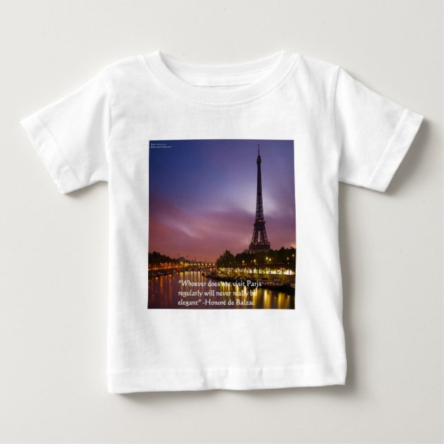 Hon de Balzac Om Paris Frankrike Tee Shirt (Framsida)