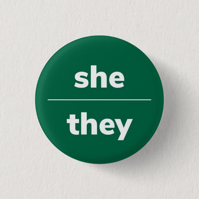 Hon/de Pronoun Pin, 1,2 tum knapp (Framsida)