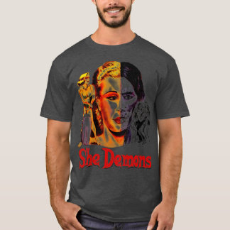 Hon demonerar 50-talets Cult Horror Movie T Shirt