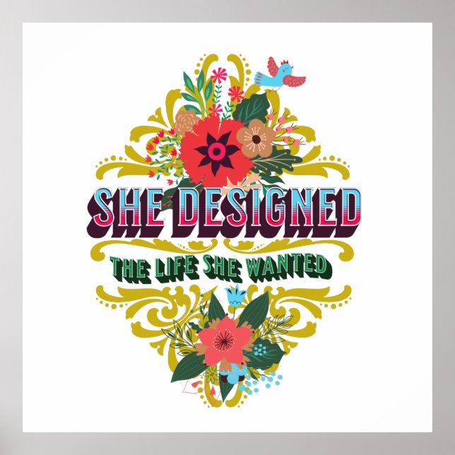 Hon Designade livet hon ville ha Poster (Framsidan)