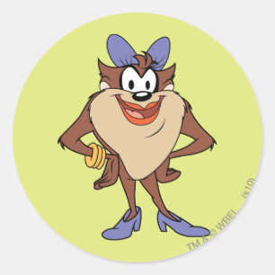 Hon-Djävulen i Färg Runt Klistermärke