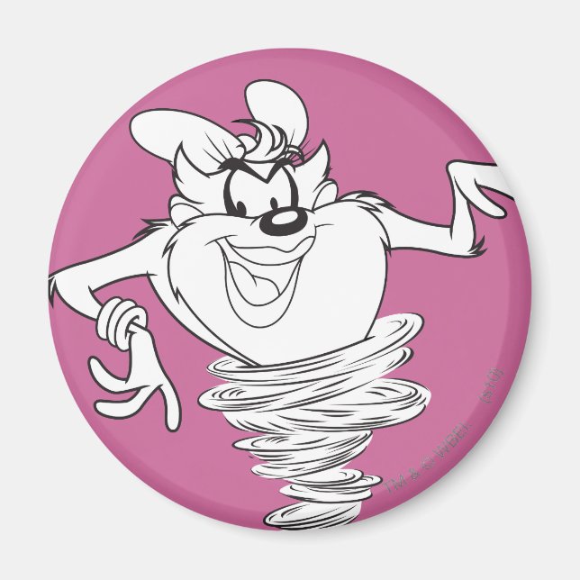 Hon-Djävulen Svarta och vita Magnet (Framsidan)