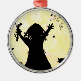Hon drömmer om Magic i Måne Julgransprydnad Metall