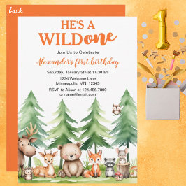 Hon eller han är vild ett Woodland Animals första Inbjudningar