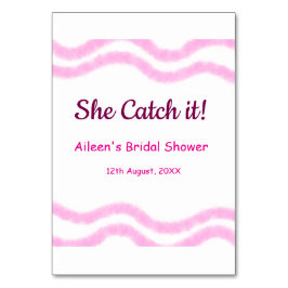 Hon fångade det rosa spiral linjer möhippa bordsnummer