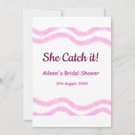 Hon fångar det rosa spiral vattenfärg linjer bröll inbjudningar