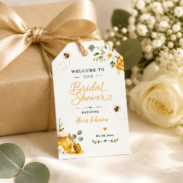 Hon Fann Hennes Älskling Elegant Blommig Guld Anpa Presentetikett