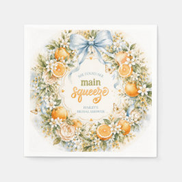 Hon Fann Hennes Huvudsakliga Citrus Apelsin Bröllo Pappersservett