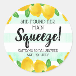 Hon Fann Hennes Huvudsakliga Klämma Bröllopsdusch Runt Klistermärke