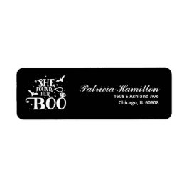 Hon Fann Hennes Käresta Halloween Bröllopsfest Returadress Etikett