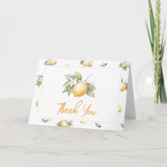 Hon Fann Hennes Stora Kärlek Citron Bröllopsfest Tack Kort (Framsida)
