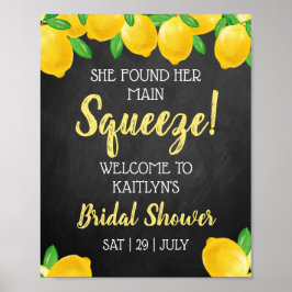 Hon Fann Huvud squeeze Citron Bröllopsdusch Poster