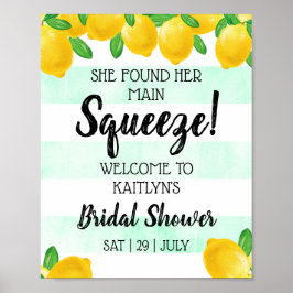 Hon Fann Huvud squeeze Citron Bröllopsdusch Poster