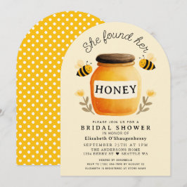 Hon fann sin Honey Bee Bröllopsduschbåge Inbjudningar