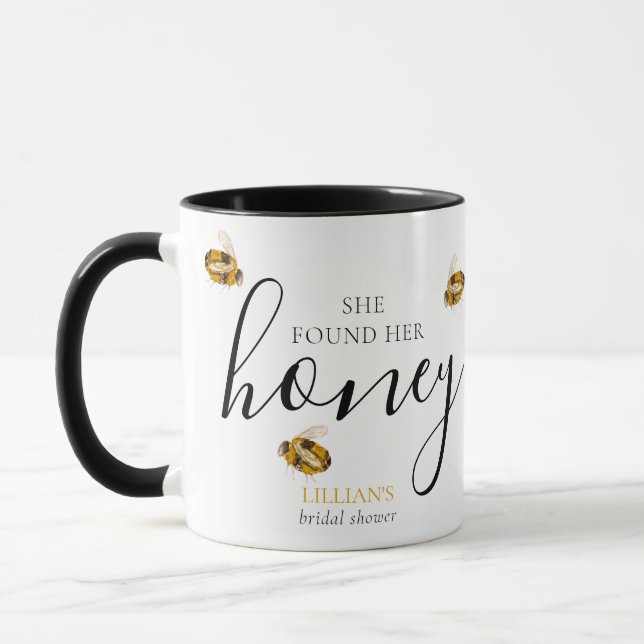 Hon fann sin Honey Bee Bröllopsduschgåva  Mugg (Vänster)