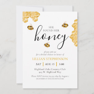Hon Fann Sin Honey-Bi Utformade Bröllopsdusch Inbjudningar