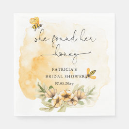 Hon Fann Sin Honey Floral Bee Bröllopsdusch Pappersservett