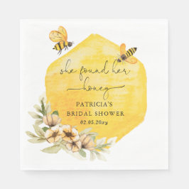 Hon Fann Sin Honey Floral Bee Bröllopsfest Pappersservett