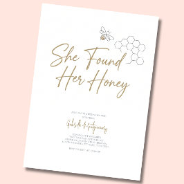 Hon Fann Sin Honey Modern Minimal Bröllopsdusch Inbjudningar