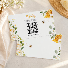 Hon Fann Sin Honung Elegant Blommig Guld Anpassad Tilläggskort