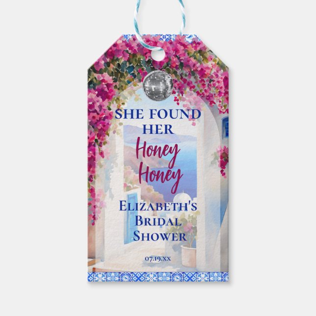 Hon Fann Sin Honung Mamma Mia Bröllopsfest Presentetikett (Framsidan)