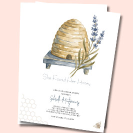 Hon Fann Sin Honung Modern Minimal Bröllopsdusch Inbjudningar