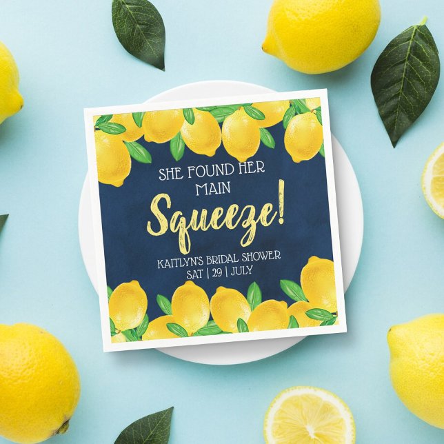 Hon Fann Sin Huvudsakliga Lemon Bröllopsfest Pappersservett (Skapare uppladdad)