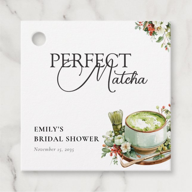 Hon Fann Sin Perfekta Matcha Bröllopsdusch Gåvor Etiketter (Framsida)