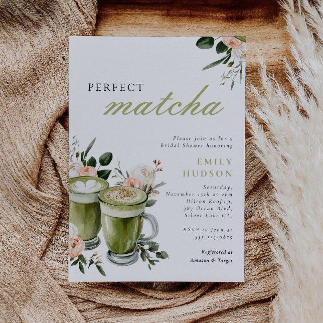 Hon Fann Sin Perfekta Matcha Bröllopsdusch Inbjudningar (Skapare uppladdad)