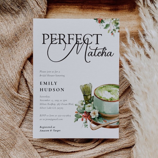 Hon Fann Sin Perfekta Matcha Bröllopsdusch Inbjudningar (Skapare uppladdad)