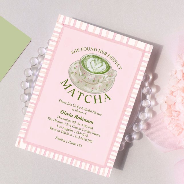 Hon Fann Sin Perfekta Matcha Bröllopsfest Inbjudningar (Skapare uppladdad)