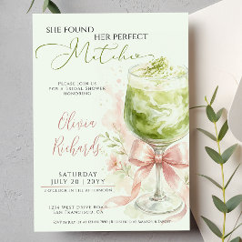 Hon Fann Sin Perfekta Matcha Bröllopsfest Inbjudningar