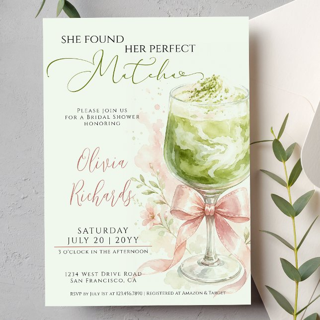 Hon Fann Sin Perfekta Matcha Bröllopsfest Inbjudningar (Skapare uppladdad)