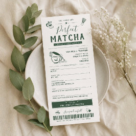 Hon Fann Sin Perfekta Matcha Bröllopsfestinbjudan Inbjudningar