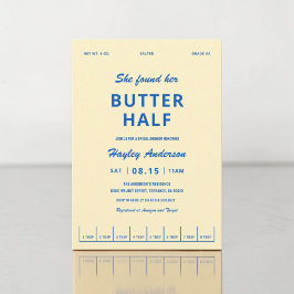 Hon Fann Sin Smör Halv Bröllopsfest Inbjudningar