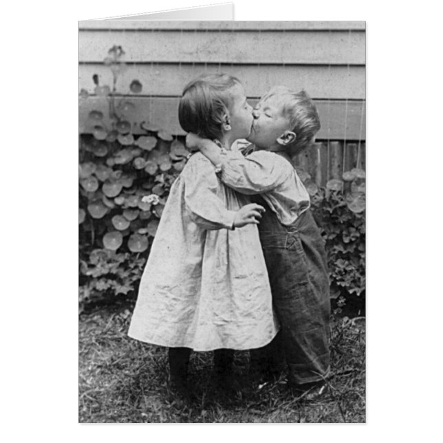 Hon får penny, han får kyss hälsningskort (Framsidan)