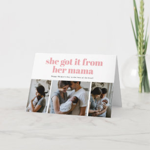 Hon fick det från hennes mamma foto Mors dag-kort Helgkort