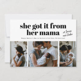 Hon fick det från hennes mamma foto Mors dag-kort Julkort