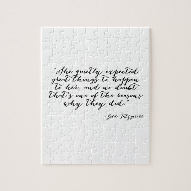 Hon förväntade tyst underbara saker pussel (Vertikal)