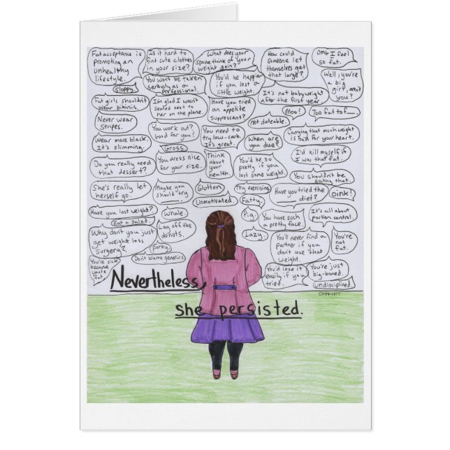 Hon framhärdade (Plus-Formatet) Hälsningskort (Framsidan)