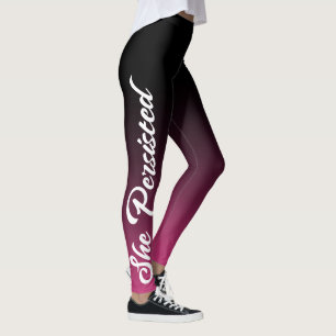 Hon framhärdade: Vitcitationstecken, svart Ombre Leggings
