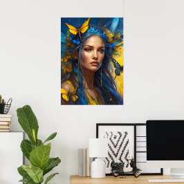 Hon från Butterflies | Digital konst Poster